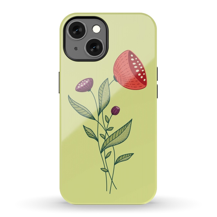 iPhone 13 StrongFit Spring Flowers Abstract Botanical Line Art by Boriana Giormova