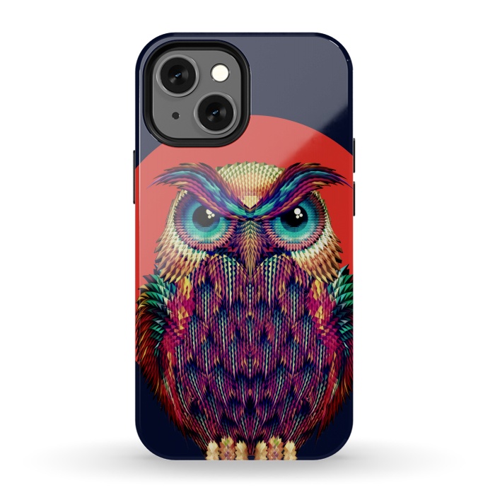 iPhone 13 mini StrongFit Geometric Owl by Ali Gulec