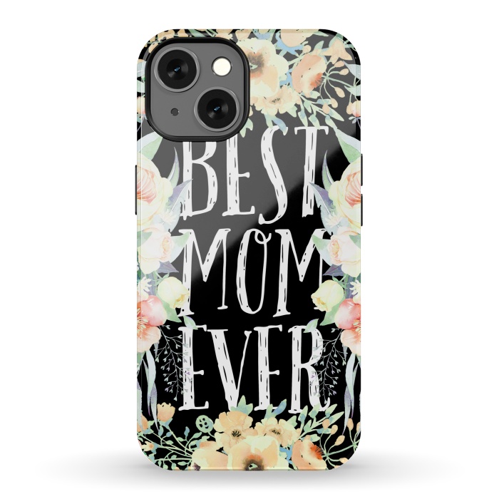 iPhone 13 StrongFit Best mom spring watercolor flowers  by Oana 