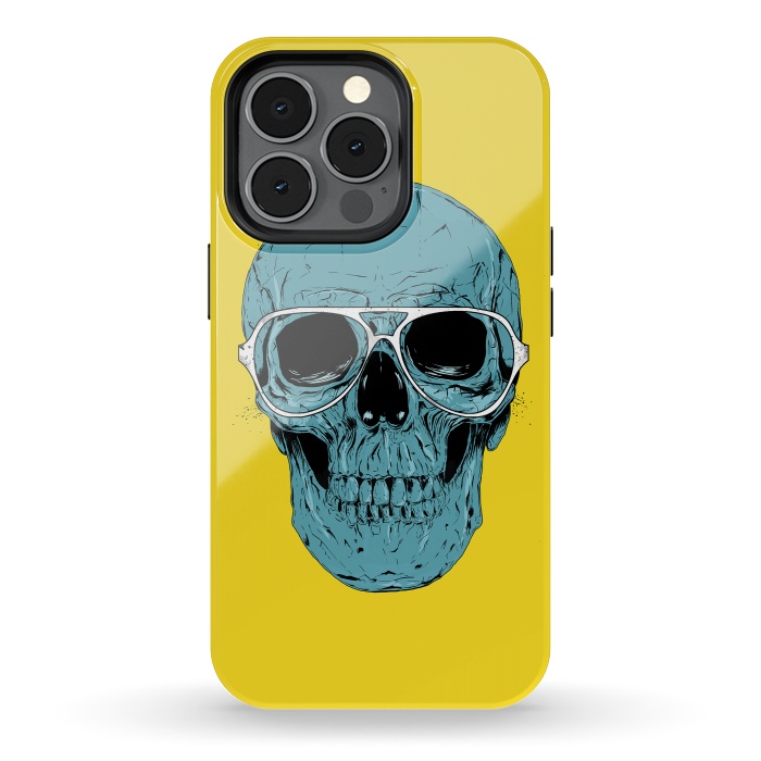 iPhone 13 pro StrongFit Blue skull by Balazs Solti