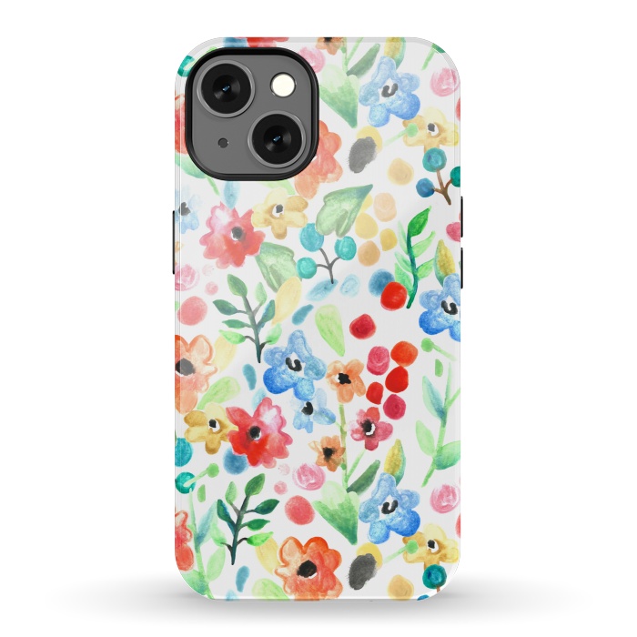 iPhone 13 StrongFit Flourish - Watercolour Floral by Tangerine-Tane
