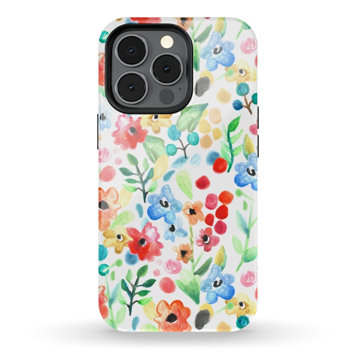 iPhone 13 pro StrongFit Flourish - Watercolour Floral by Tangerine-Tane