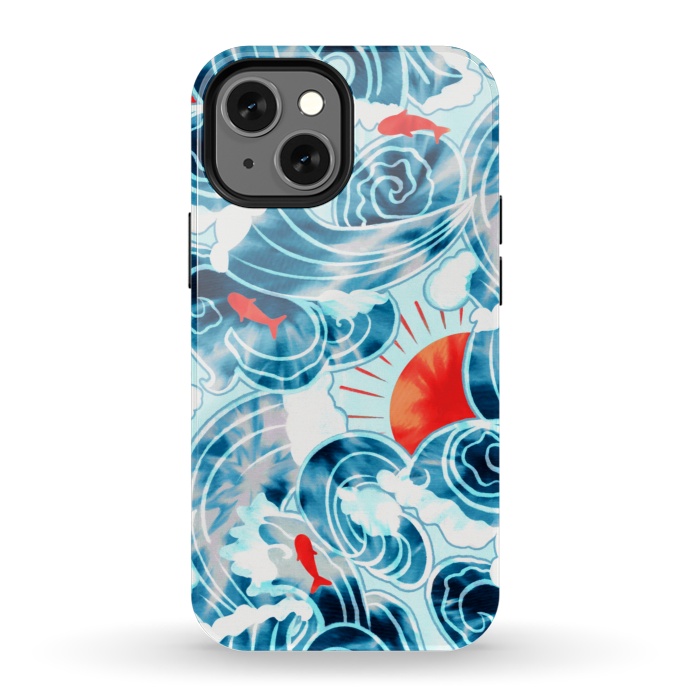iPhone 13 mini StrongFit Ocean Tide Dye  by Tigatiga