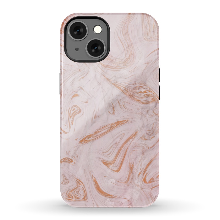 iPhone 13 StrongFit Rose Gold Marble by Martina