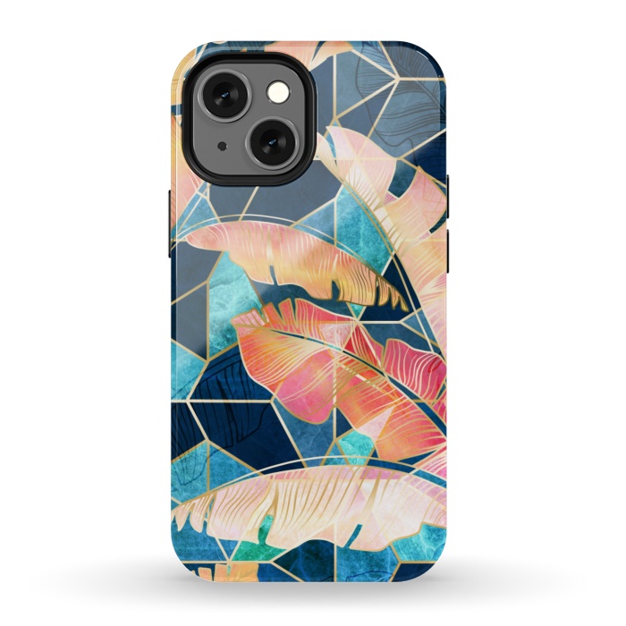 iPhone 13 mini StrongFit Marbled Topical Sunset by gingerlique