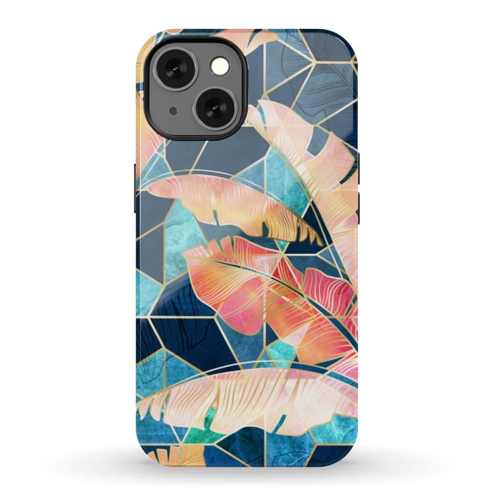 iPhone 13 StrongFit Marbled Topical Sunset by gingerlique