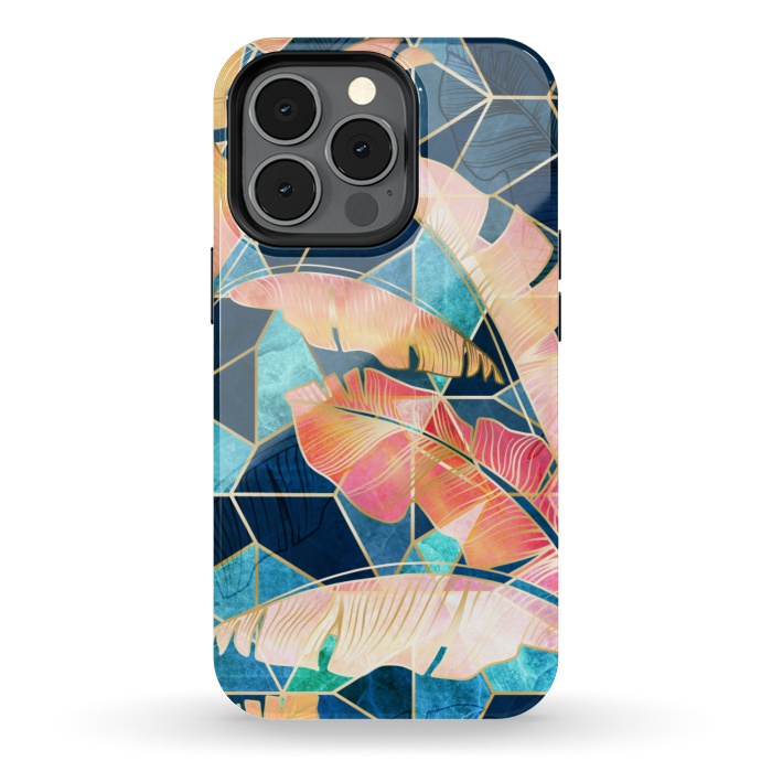 iPhone 13 pro StrongFit Marbled Topical Sunset by gingerlique