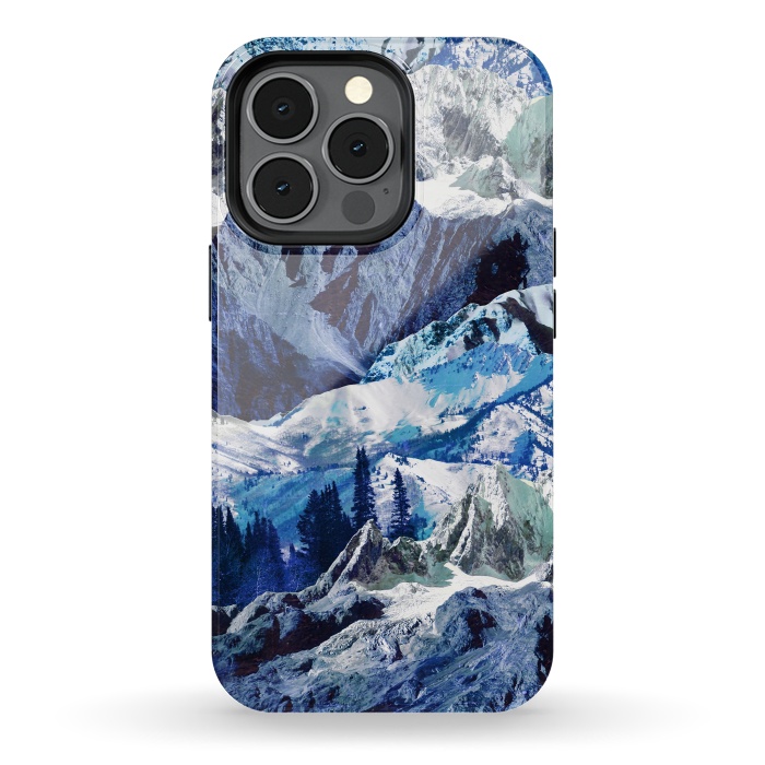 iPhone 13 pro StrongFit Blue mountains landscape art by Oana 