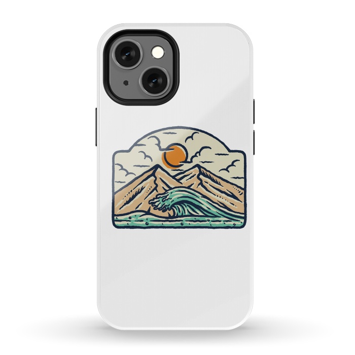 iPhone 13 mini StrongFit Mountain and Wave by Afif Quilimo