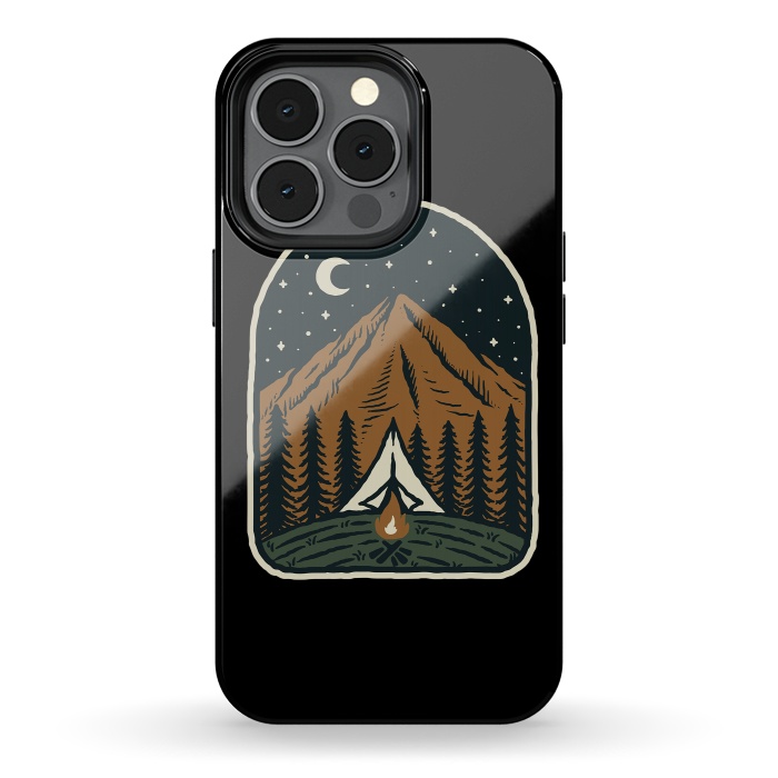 iPhone 13 pro StrongFit Camp Mountain Night by Afif Quilimo
