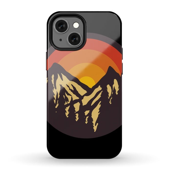 iPhone 13 mini StrongFit Mountain Sunset by Afif Quilimo