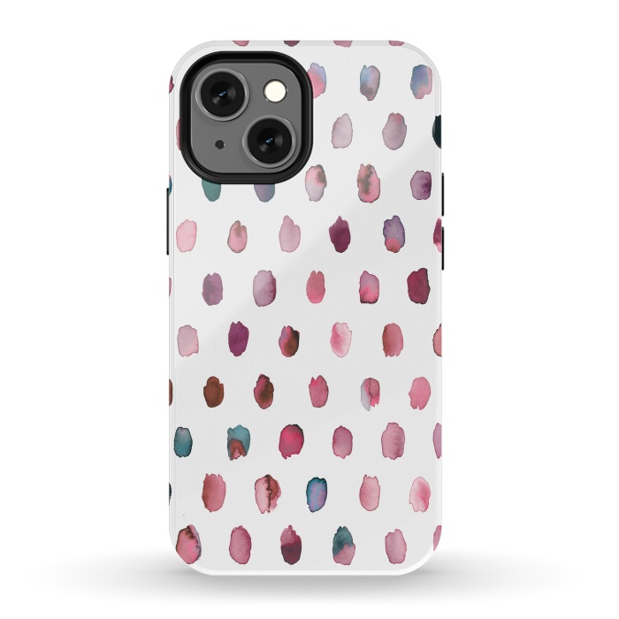 iPhone 13 mini StrongFit Artist Palette Pink Dots by Ninola Design