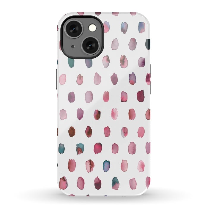 iPhone 13 StrongFit Artist Palette Pink Dots by Ninola Design