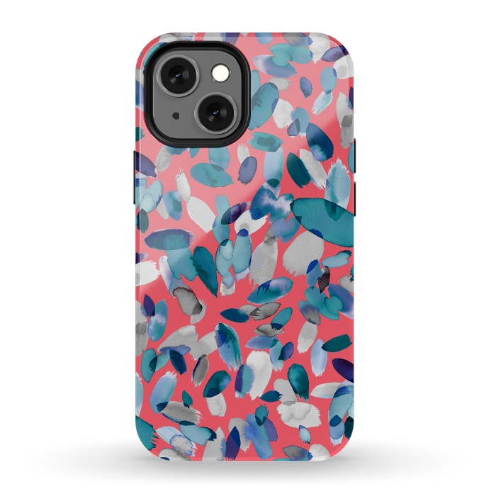 iPhone 13 mini StrongFit Abstract Petal Stains Colorful Red Blue by Ninola Design