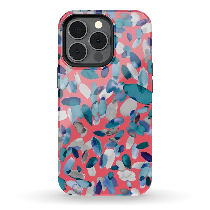 iPhone 13 pro StrongFit Abstract Petal Stains Colorful Red Blue by Ninola Design