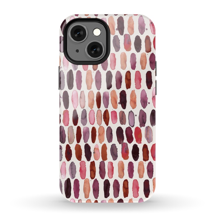 iPhone 13 mini StrongFit Pills Watercolor Dots Pink Orange Coral by Ninola Design