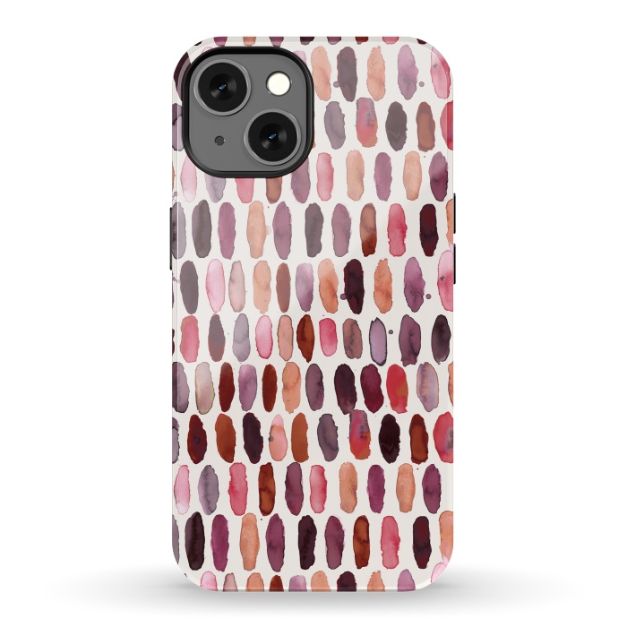 iPhone 13 StrongFit Pills Watercolor Dots Pink Orange Coral by Ninola Design