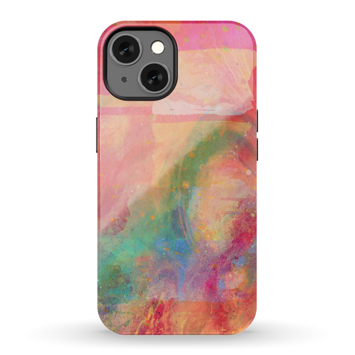 iPhone 13 StrongFit Peach pink abstract watercolour design by Josie