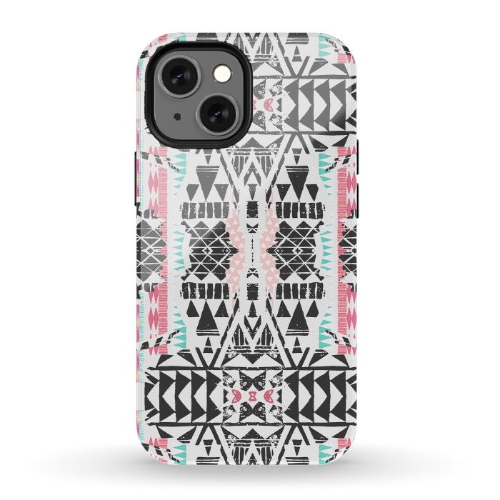 iPhone 13 mini StrongFit Playful tribal ethnic triangles by Oana 