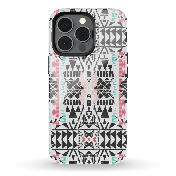 iPhone 13 pro StrongFit Playful tribal ethnic triangles by Oana 