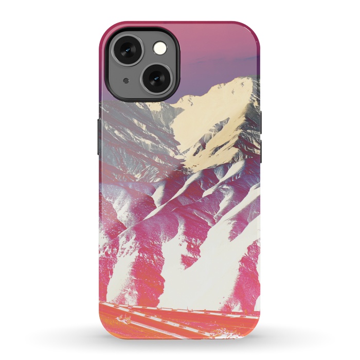 iPhone 13 StrongFit Utopia pink gradient desert mountain landscape by Oana 