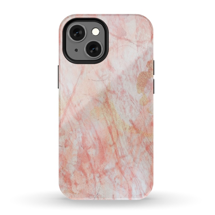 iPhone 13 mini StrongFit Pink Marble Stone by Martina