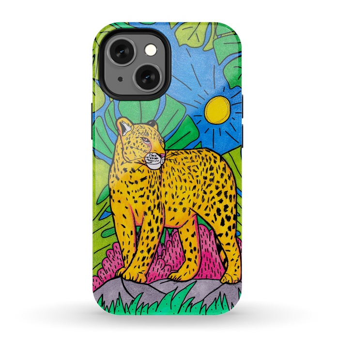 iPhone 13 mini StrongFit Jungle leopard by Steve Wade (Swade)
