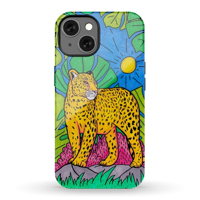 iPhone 13 StrongFit Jungle leopard by Steve Wade (Swade)