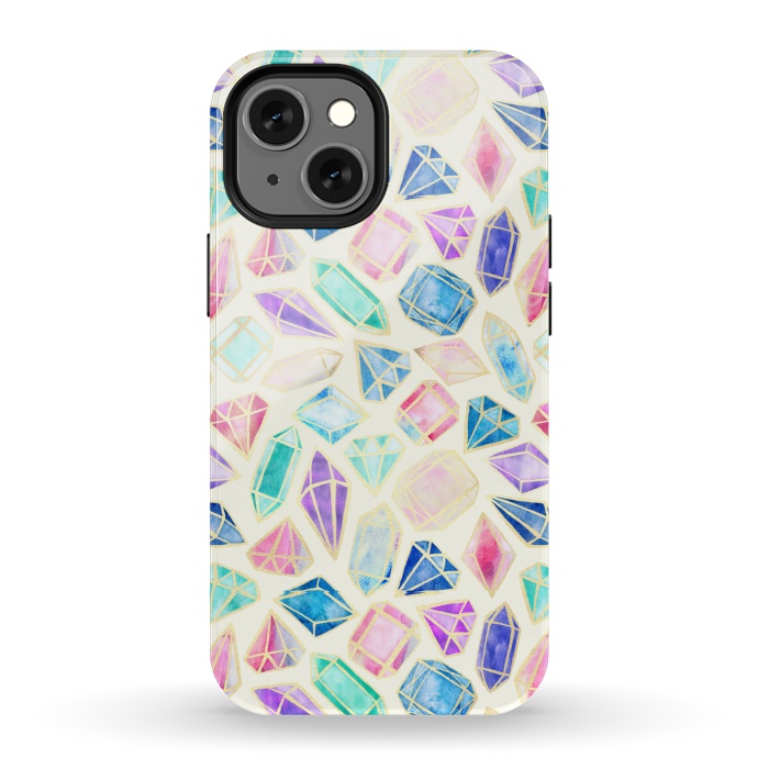 iPhone 13 mini StrongFit Watercolour Gems Intense by Tangerine-Tane