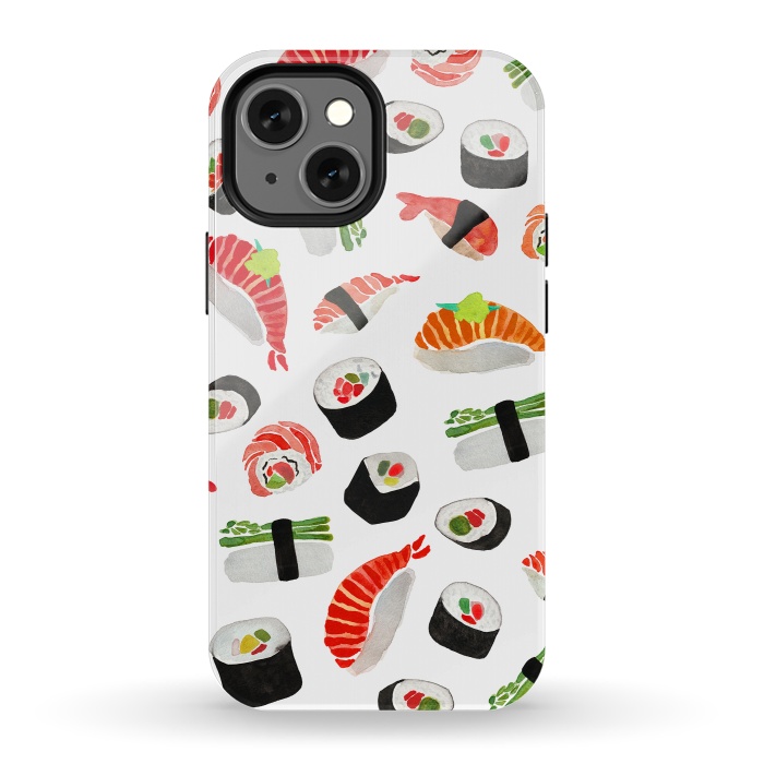 iPhone 13 mini StrongFit Sushi Pattern by Amaya Brydon