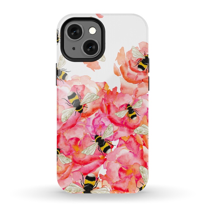 iPhone 13 mini StrongFit Bee Blossoms by Amaya Brydon
