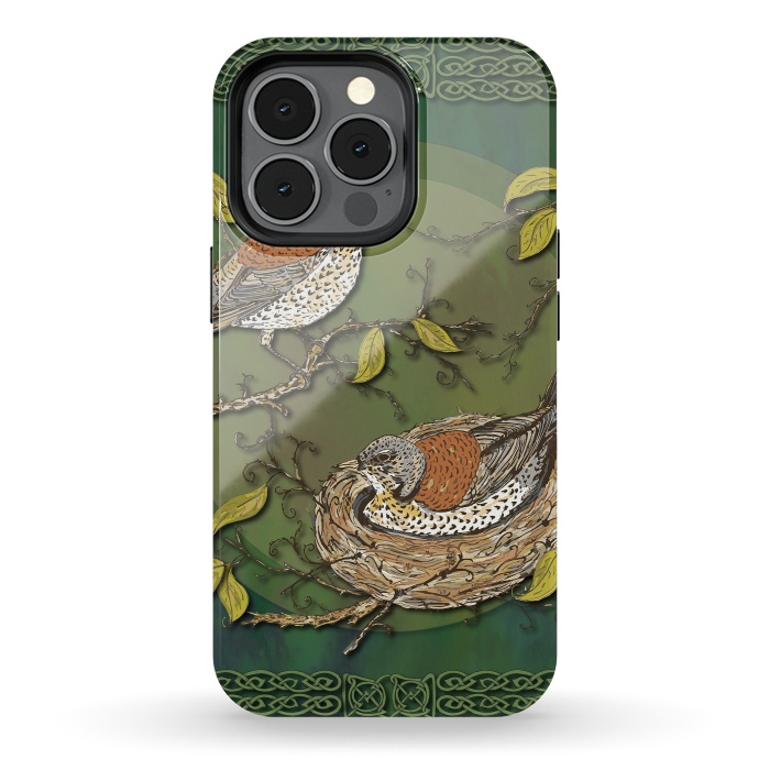 iPhone 13 pro StrongFit Nesting Birds Fieldfares by Lotti Brown