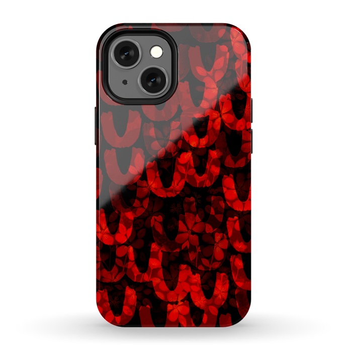 iPhone 13 mini StrongFit Red and black patterns by Josie