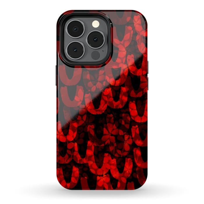 iPhone 13 pro StrongFit Red and black patterns by Josie