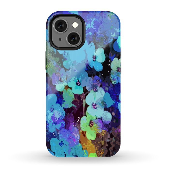 iPhone 13 mini StrongFit Blue floral art by Josie