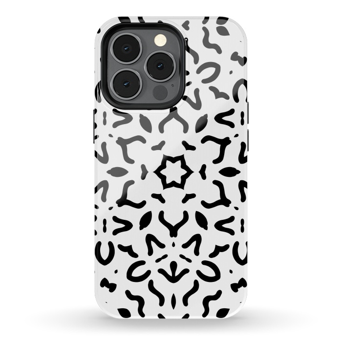 iPhone 13 pro StrongFit Black Kaleidoscope Mandala by Creativeaxle