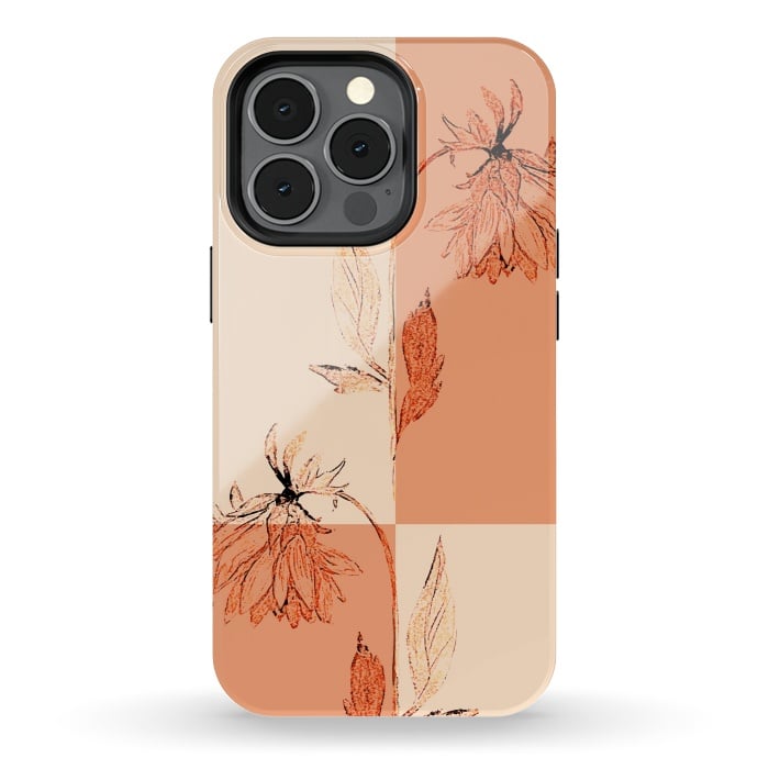 iPhone 13 pro StrongFit Tropical Floral Sketch by Creativeaxle