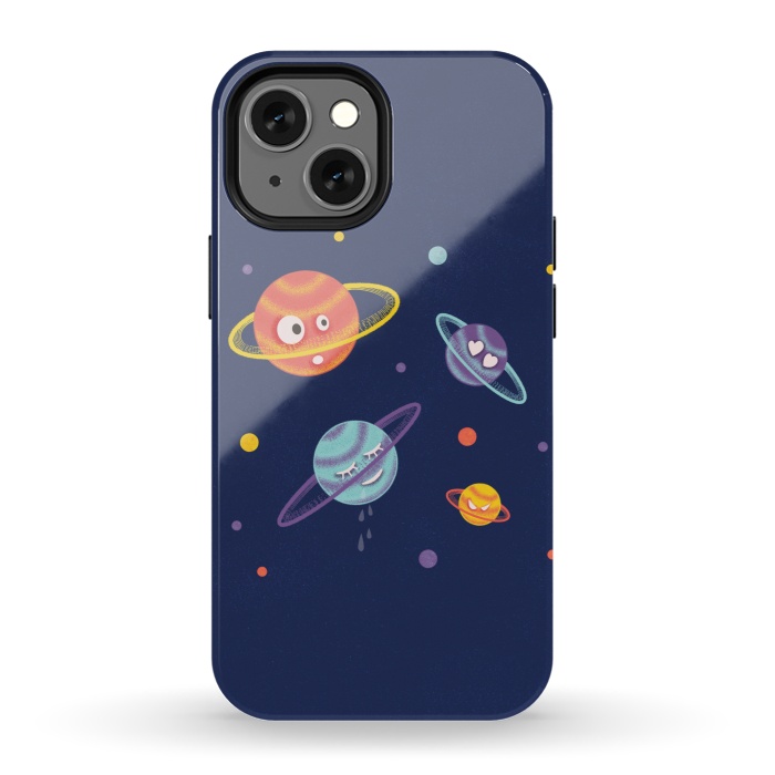 iPhone 13 mini StrongFit Cute Planets Cartoon Space Kids by Boriana Giormova