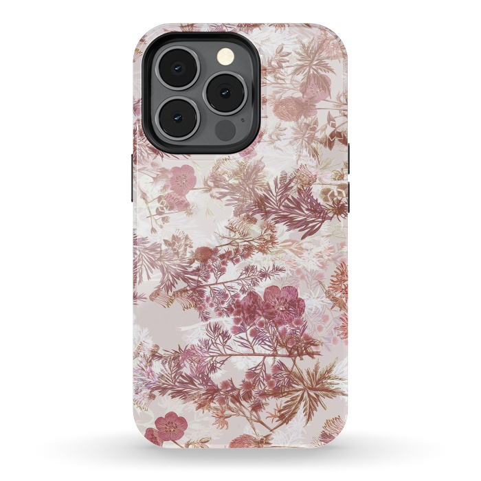 iPhone 13 pro StrongFit Pastel pink botanical flower garden by Oana 