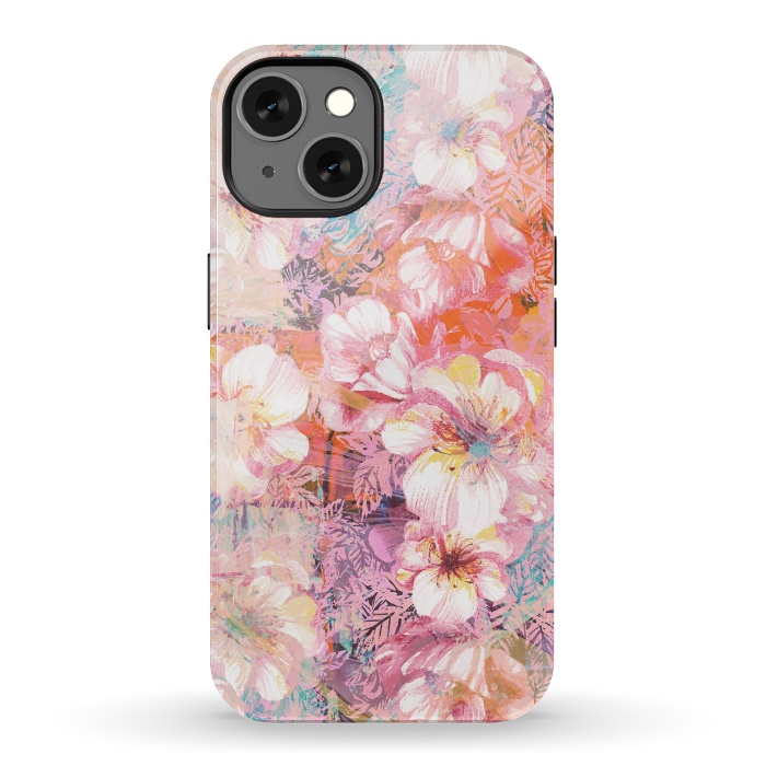iPhone 13 StrongFit Colorful brushed roses painting by Oana 