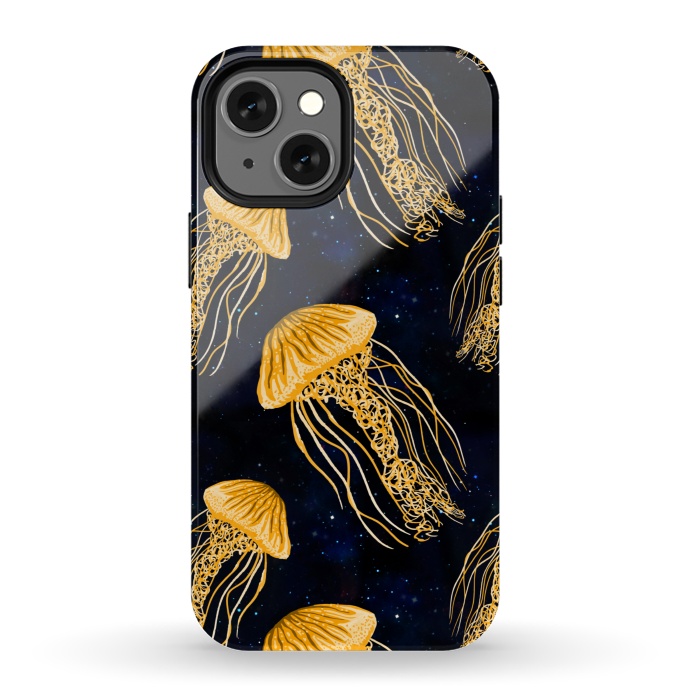 iPhone 13 mini StrongFit Galaxy Jellyfish Pattern by Julie Erin Designs