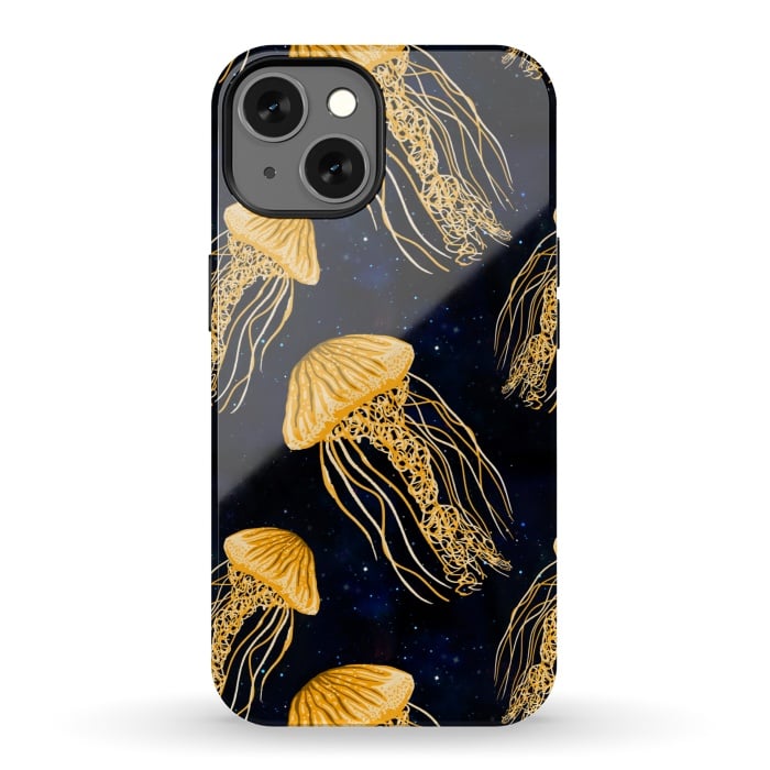 iPhone 13 StrongFit Galaxy Jellyfish Pattern by Julie Erin Designs