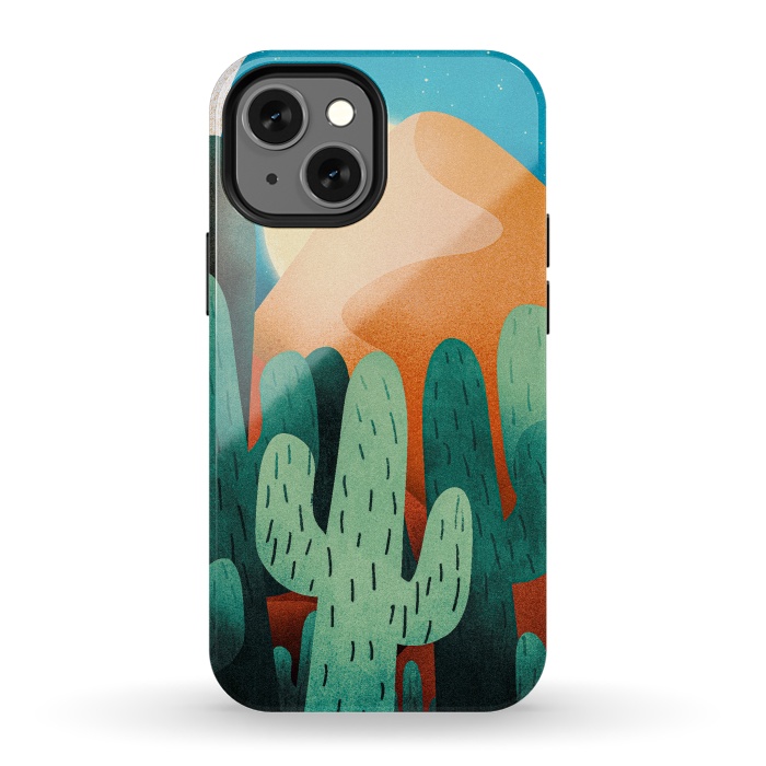 iPhone 13 mini StrongFit Sand cactus mountains by Steve Wade (Swade)