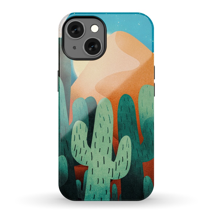 iPhone 13 StrongFit Sand cactus mountains by Steve Wade (Swade)