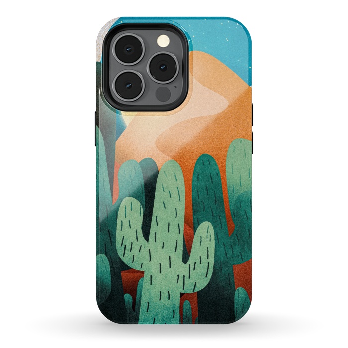 iPhone 13 pro StrongFit Sand cactus mountains by Steve Wade (Swade)