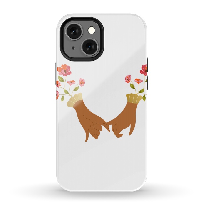 iPhone 13 mini StrongFit I Pinky Promise | Valentine's Day Love Friendship | Floral Botanical Join Hands Forever by Uma Prabhakar Gokhale