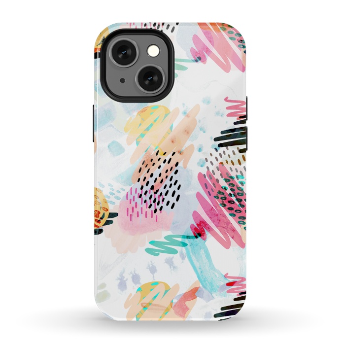 iPhone 13 mini StrongFit Fun colorful summer doodles by Oana 