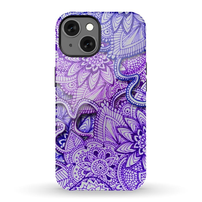 iPhone 13 StrongFit Floral Doodle G582 by Medusa GraphicArt