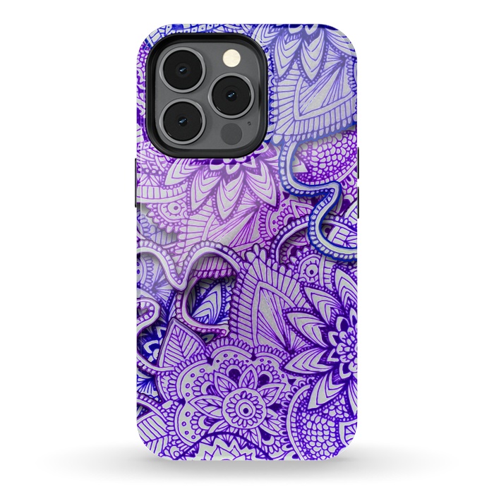 iPhone 13 pro StrongFit Floral Doodle G582 by Medusa GraphicArt