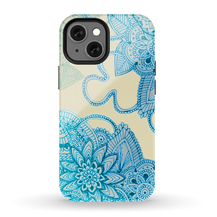 iPhone 13 mini StrongFit Floral Doodle G580 by Medusa GraphicArt